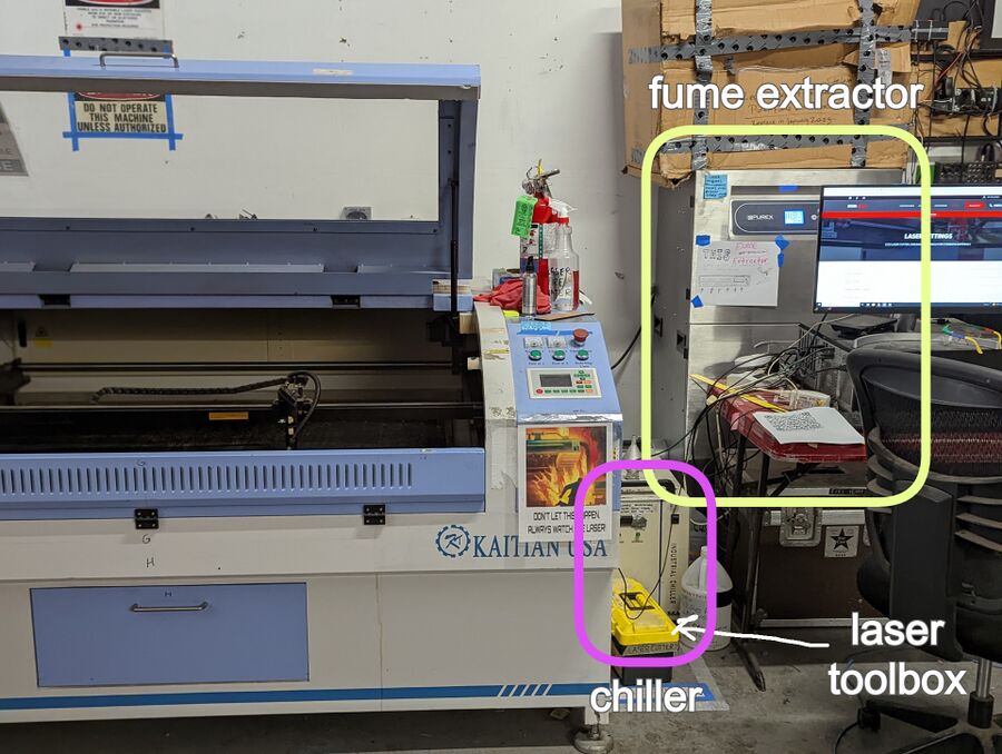 Laser chiller and fume extractor