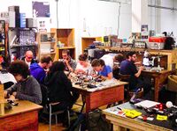 Happy hardware hackers at Circuit Hacking Monday