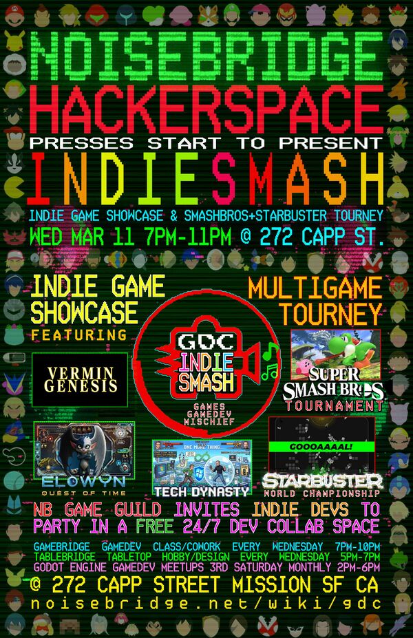 Noisebridge GDC 2026 IndieSmash poster